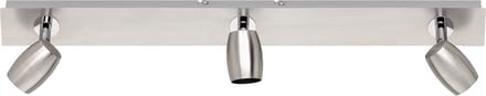 LED Plafondspot - Torna Micko - GU10 Fitting - 3-lichts - Rechthoek - Mat Nikkel - Aluminium