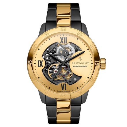 Dante II | Zwart & Goudkleurig Skelethorloge