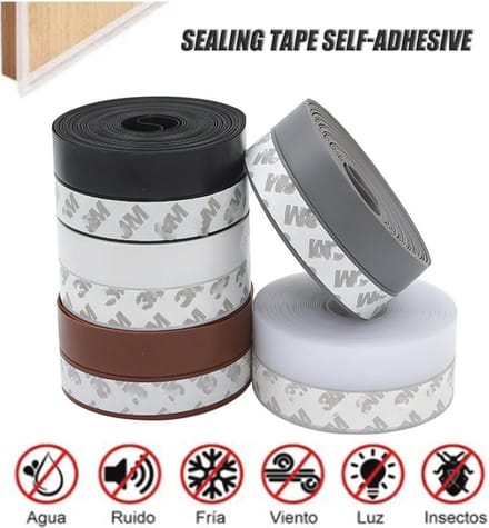 Zelfklevende tochtstopperstrips 10 m x 3,5 cm - Multifunctionele geluids- en winddichting