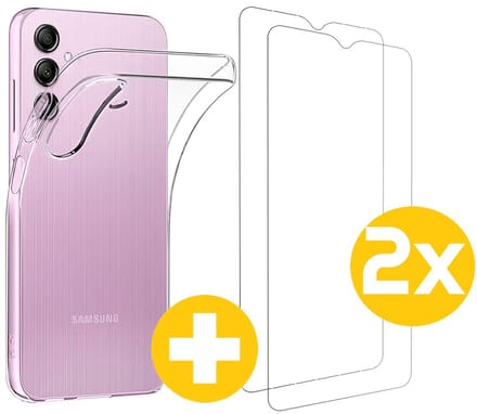 Hoesje en Screenprotector Combi Geschikt Voor Samsung Galaxy A15 - Transparant Hoesje + 2x Screenprotector
