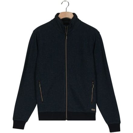 Baileys Vest Sweat Cardigan Zip 2-Tone Jacquard Doubleface Interlock Navy / male