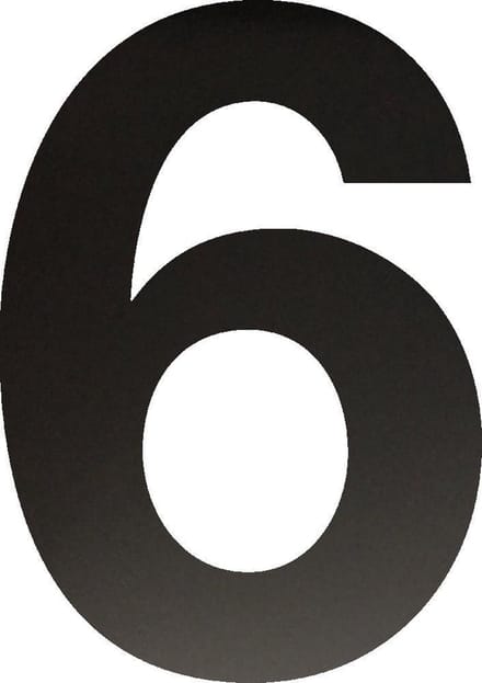 Huisnummer 30 cm - Nummer 6 - Mat Zwart