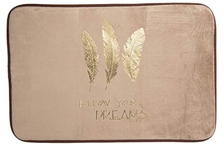Badmat Beige 60x40 cm - Moderne Rubber en Polyester Douchemat voor Toilet