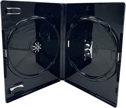 100x Dubbele DVD Hoesjes 14mm Rug, Transparant, Met Binnenhoezen