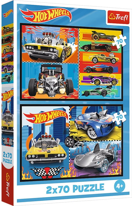 Puzzel - 2x70 - Auto's - Hot Wheels Trefl 34442