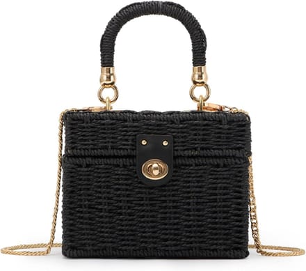 Handgeweven Rieten Handtas voor Dames - Vierkante Strandtas / Schoudertas Boho Stijl