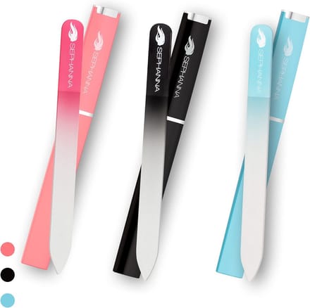 Set van 3 Premium Kristallen Nagelvijlen voor Perfecte Manicure en Pedicure