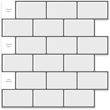 24Supply Plaktegels - 10 Stuks - Glans - Wit - Grijze Voeg - 30.5x30.5cm