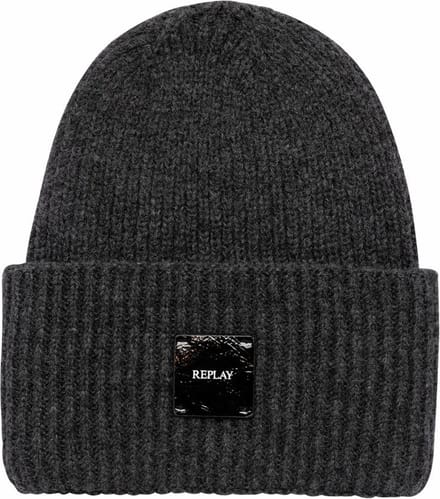 REPLAY muts Beanie Granite Gray donkergrijs