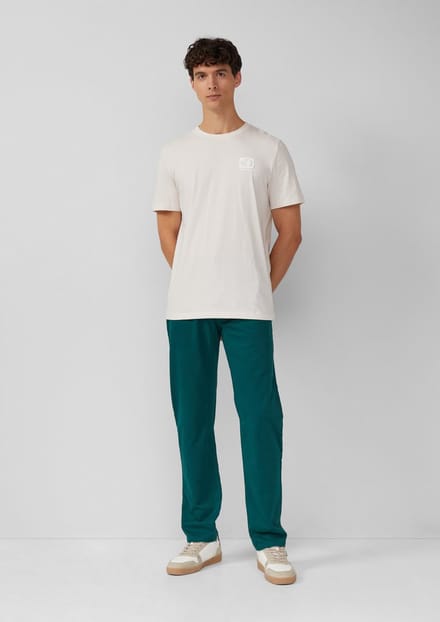 s.Oliver - male - Chino van katoenmix met logodetails