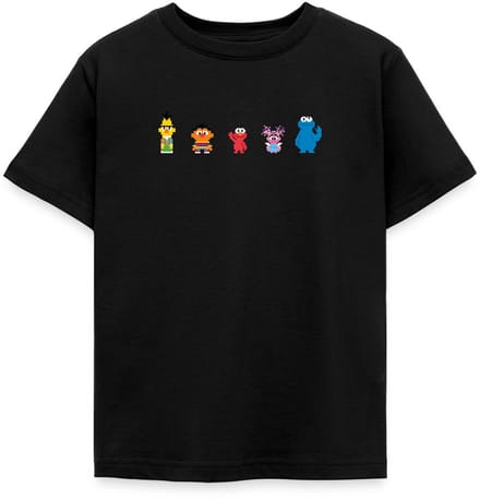 Sesamstraat Pixelontwerp Personages T-Shirt Kinderen