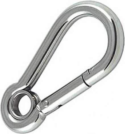 Karabijnhaak / carabiner 10x100mm - Met oog