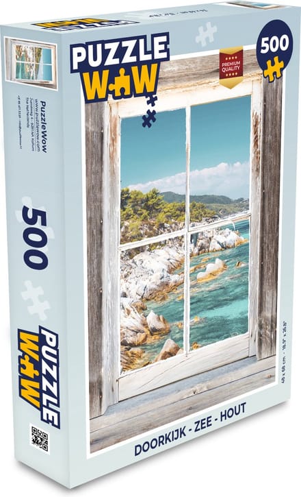 Puzzel Doorkijk - Zee - Hout - Legpuzzel - Puzzel 500 stukjes