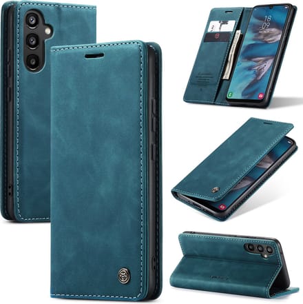 Caseme Retro Backcase hoesje Geschikt Voor Samsung Galaxy A34 - Blauw