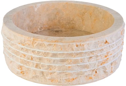 Marmeren Alur Waskom – Gepolijste Binnenzijde – 30-35x15 cm – Crème