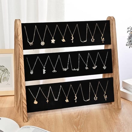 Ketting Houder - Sieraden Organizer - Sieraden Presenteren - 3 Tier Ontwerp - 72 Kettingen - Bruin