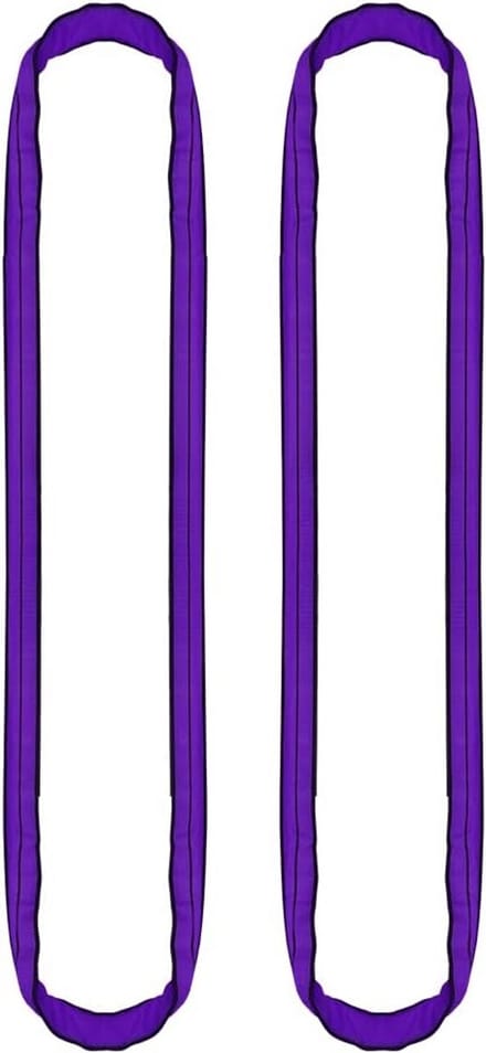 Set van 2 Ronde Sling Kabel 1000 kg Draagvermogen - 3 Meter Lengte - Polyester Heftouw met Extra Slijtagebescherming