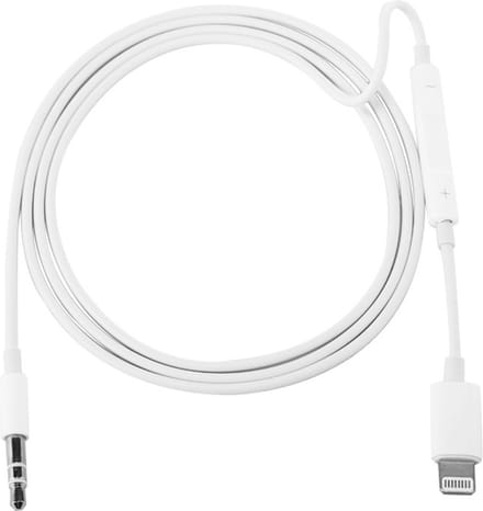 8-Pin naar AUX 3.5mm jack kabel - geschikt voor Lightning - audio adapter - geschikt voor iPhone en iPad - wit