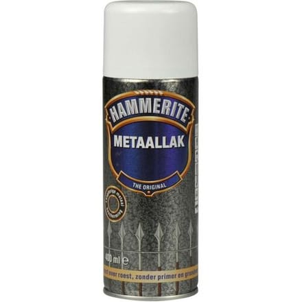 Hammerite Metaallak Direct over Roest Hamerslag Spuitbus - 400 ml H110 Wit