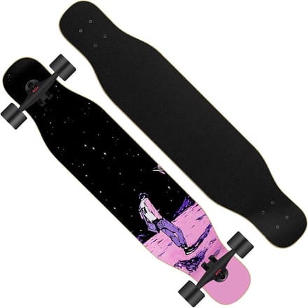 Compleet Skateboard - Longboard Cruiser - Straat Tricks - 7-Laags Esdoorn Dek - 42x10 Inch - Blauw