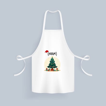 Akyol - kerst kerstboom met eigen naam Keukenschort - Kerstmis - kerst beker - winter - kerst - christmas - kerst cadeau - 82 bij 71 cm