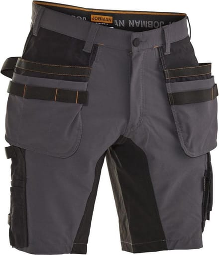 Jobman Advanced Stretch Korte Broek Holsterpockets 2196 - Mannen - Donkergrijs/Zwart - 44