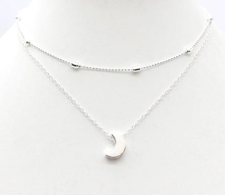 Jumalu ketting choker maan - zilverkleurig