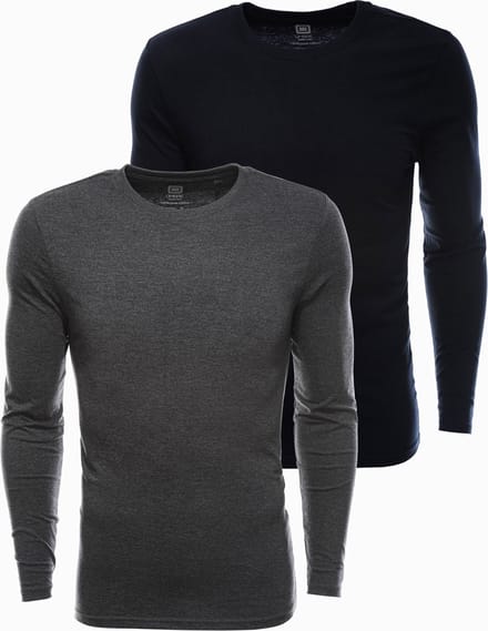 Effen heren longsleeve - mix 2-pack V2 Z43