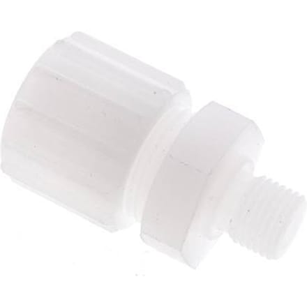 15x9mm & G1/4'' PVDF Rechte Knelfitting Buitendraad 10bar Kunststof en Polyamide