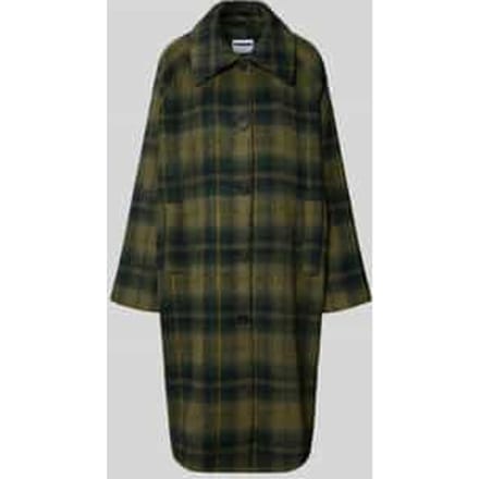 Relaxed fit lange jas met platte kraag