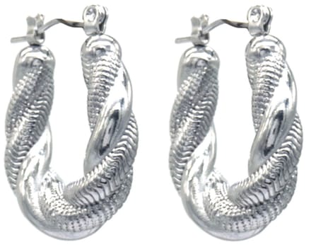 Oorbellen Gedraaid - Oorringen - RVS - 2,5 cm - Zilverkleurig