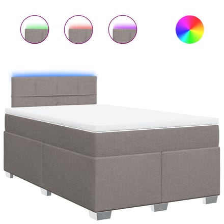 vidaXL - Boxspring - met - matras - stof - taupe - 120x190 - cm