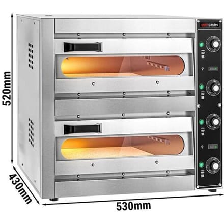 GGM Gastro Elektro Mini Pizzaofen - 1+1x 33,5cm - Manuell Zwart