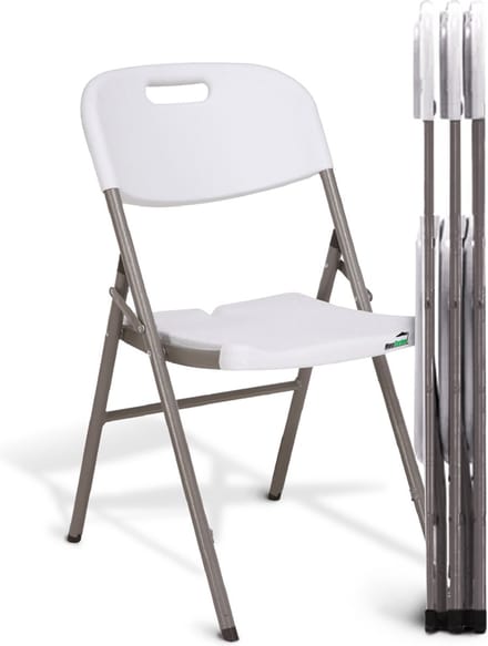 MaxxGarden klapstoelen set - vouwstoel tuinstoel opvouwbaar - Wit - 4 stuks