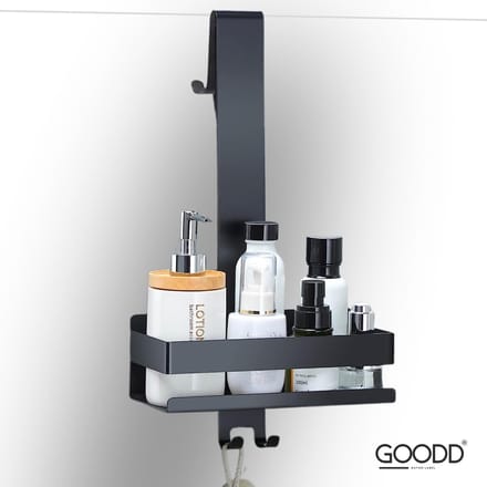 GOODD® - Doucherekjes - Doucherek hangend - Zwart - Anti kras - Rvs
