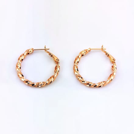 ∅30mm Twisted Oorbellen - Roségoudkleurig - XUPING Oorringen