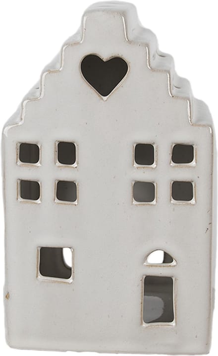 Clayre & Eef Waxinelichthouder Huis 17 cm Beige Porselein