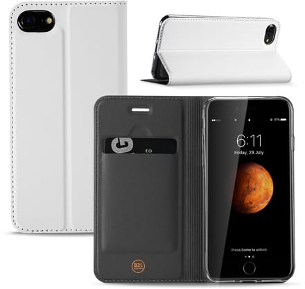 Book Case iPhone 7 | 8 | SE (2020) | SE (2022) Hoesje Wit met Standaardfunctie