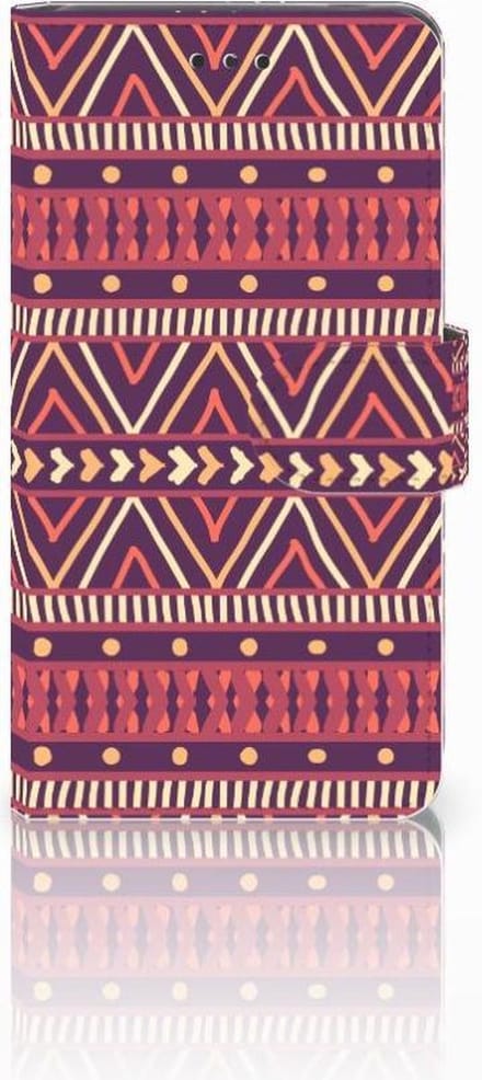 Book Case voor Nokia 7 Telefoon Hoesje Aztec Paars