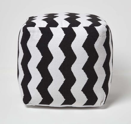 Homescapes Designer Kruk Poef Kubus Chevron - S