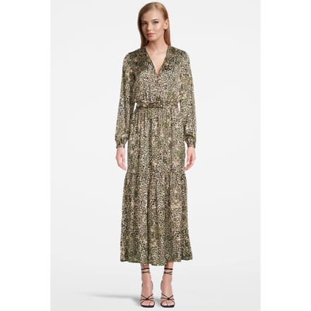 PINKO Accogliere 1 Abito Satin Stamp Multicolor Pink/green Maat: 38 | Maxi Jurken Outlet | Dames | Roze