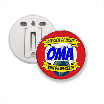 Button Met Clip 58 MM - Officieel De Beste Oma Van De Wereld