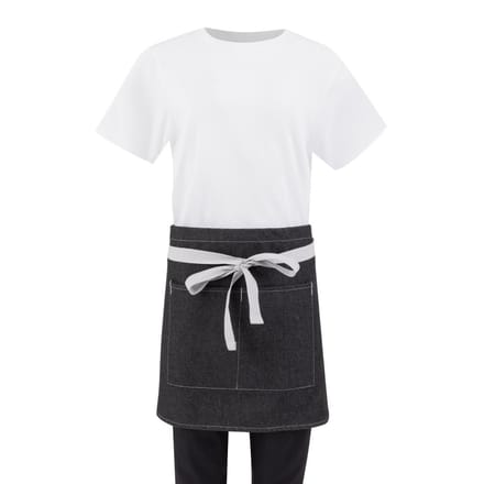 Whites Southside bistroschort zwart denim 40x76cm