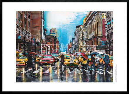 New York city print 71x51 cm *ingelijst & gesigneerd