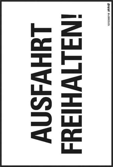 Pickup kunststoff Schild 23x33 cm AUSFAHRT FREIHALTEN
