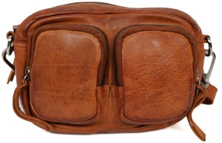Bear Design Amber Leren Schoudertas - Cognac