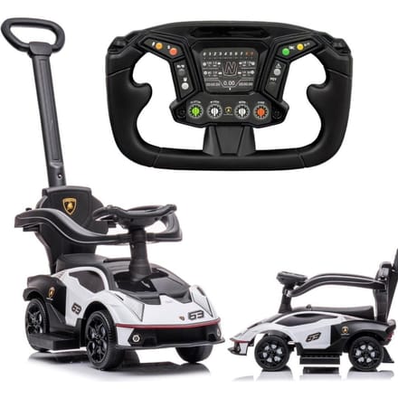 Duwauto voor kinderen, Loopauto vanaf 1 jaar met duwstang, kinderauto Essenza SCV12, Aauto kinderen (Wit)