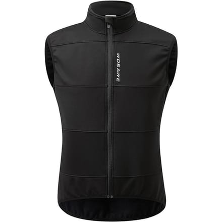 WOSAWE Hiver Chaud Cyclisme Gilet Veste Thermique Polaire Coupe-Vent Gilet L noir