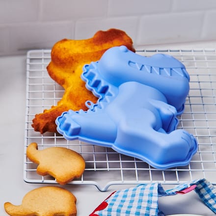 Wilton Baking Kit Silicone Mal - Dino - Set/3 - Dinosaurus Bakvorm Siliconen - Garde - Spatel