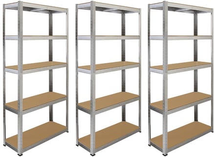 Stellingrekken 6-pack - 175kg per plank - mdf-planken - montagevrij